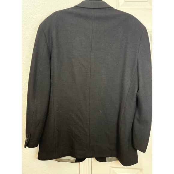 Vintage Gianni Wool Blazer Mens 44R Black Made USA Minimalist Classic - Picture 4 of 12